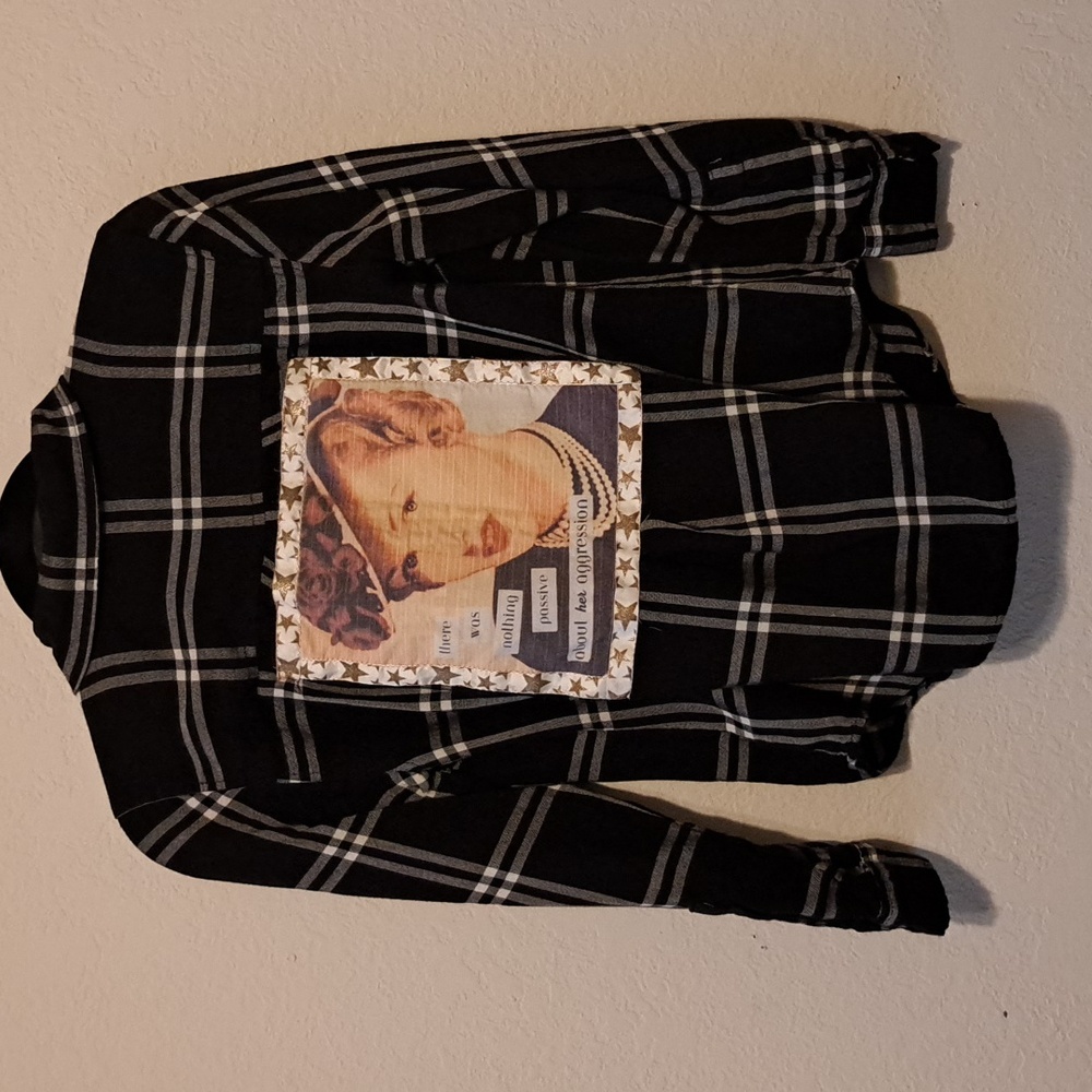 Upcycled Black and White Flannel